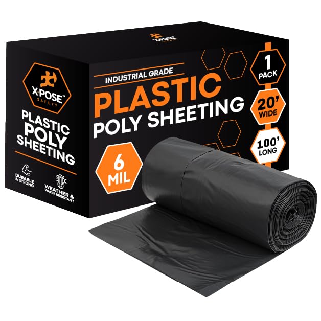 Amazon.com: Xpose Safety Black Plastic Sheeting – 20' x 100' Roll