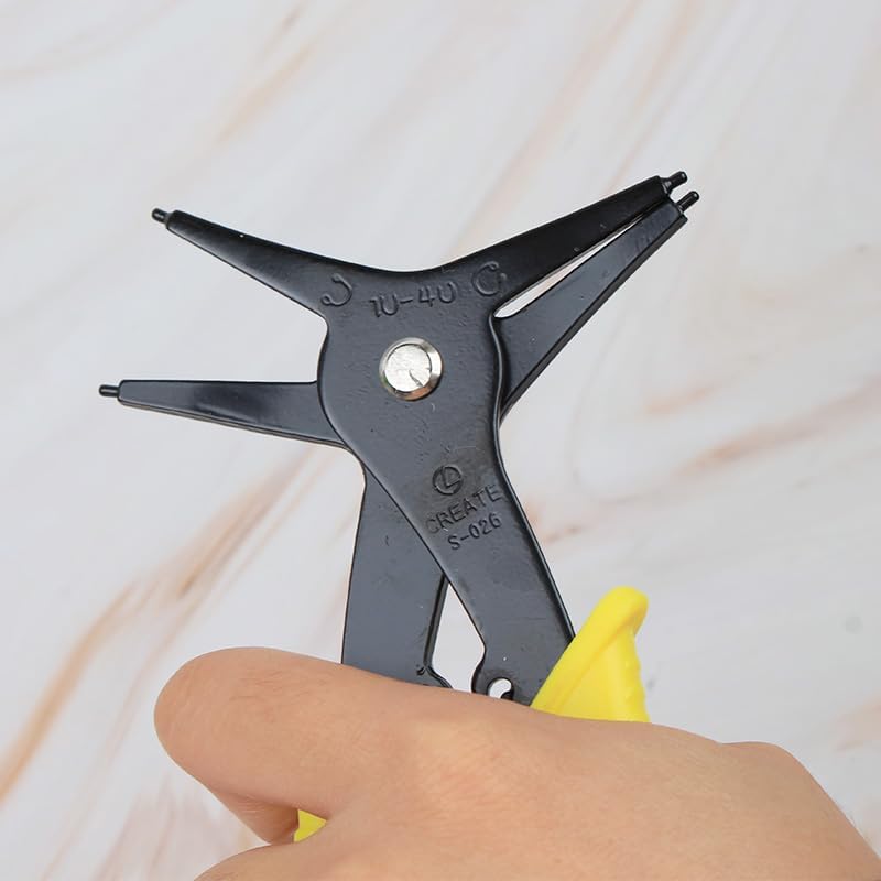 Miniatura 5 de 1 unids 2 en 1 alicates de doble propósito, alicates de circuito internos y externos, alicates de desmontaje de resorte, abrazadera interna y