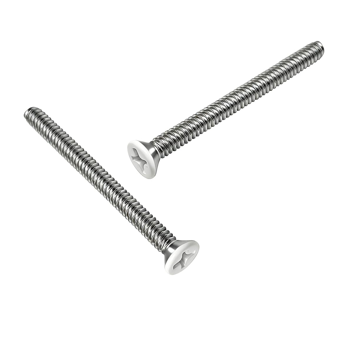 Adiyer Extra Long Outlet Screws 40pcs 6-32 x 1-5/8 Inch White Painted Electrical Outlet Extender Machine Screws for Fix Wonky and Sunken Outlets, 304