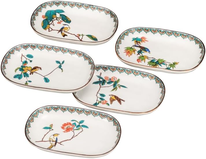 伊万里 芙蓉手 草花文 染付 なます皿 5枚 B31390 成化年製古伊万里染付