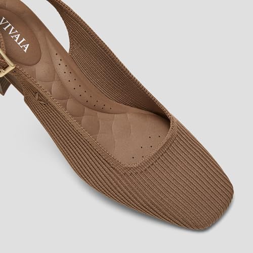 VIVAIA Melody Slingback Pro Square-Toe Block Heels For Women With Arch Support Comfortable Walking Sandals3