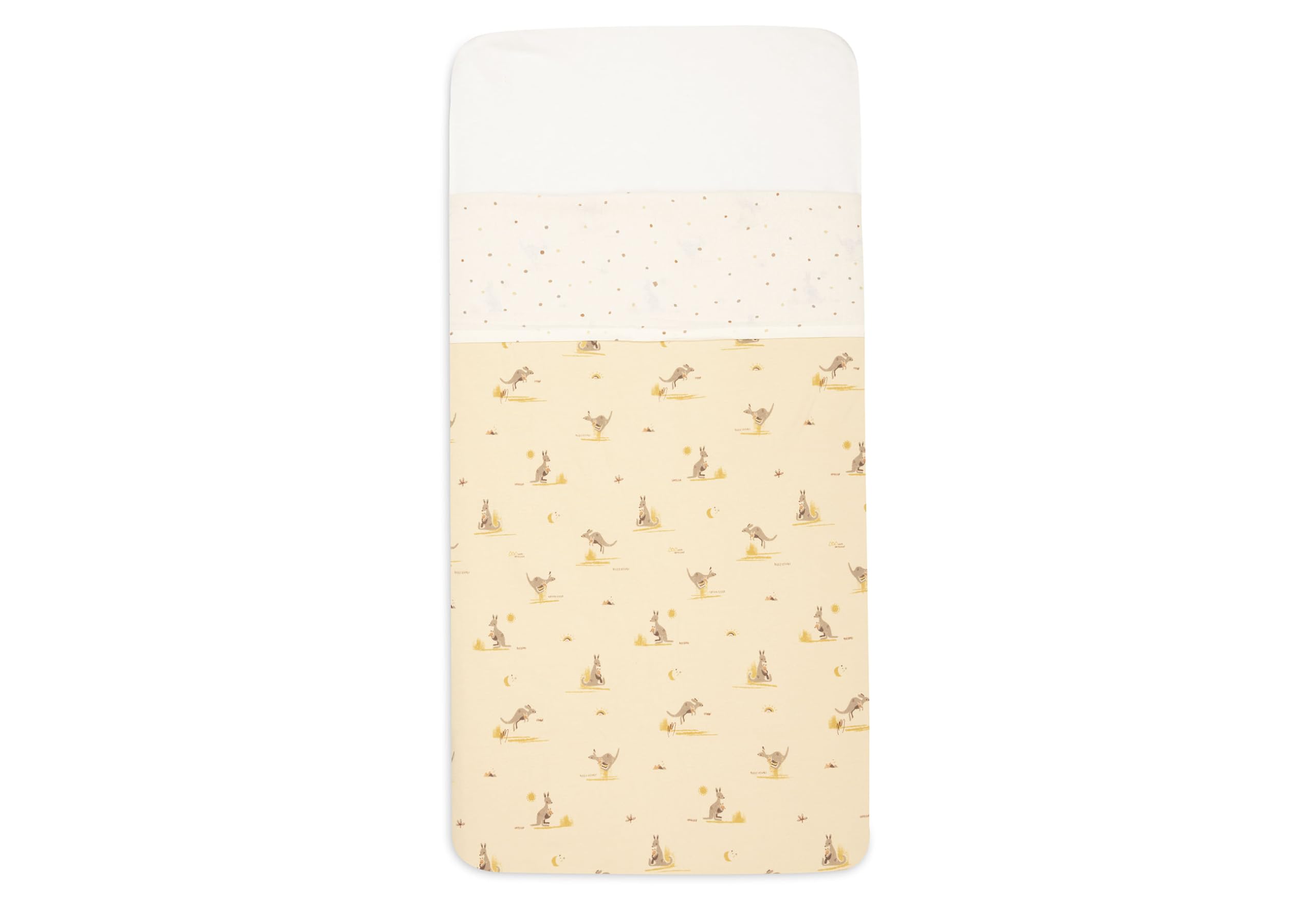 Jollein Crib Sheet - Kangaroots/Dusty Dot - 75x100cm - For Baby Crib - 100% Cotton - Flat Sheet Without Elastic - OEKO-TEX Certified