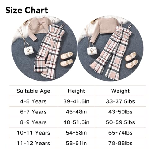 Image of HIHA Girls Sleeveless Jumpsuits Outfit Long Sleeve Twist Front Tops Romper Clothes Set Size 4-12