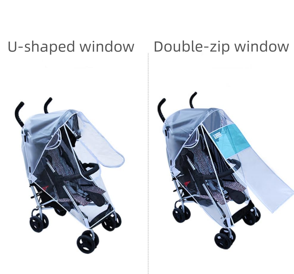 Universal Rain Cover Pushchair Stroller Large Raincover Buggy Pram with Zipper Waterproof Durable Transparent Baby Stroller Carrycots Weather Shield Fit Most Strollers - Image 4
