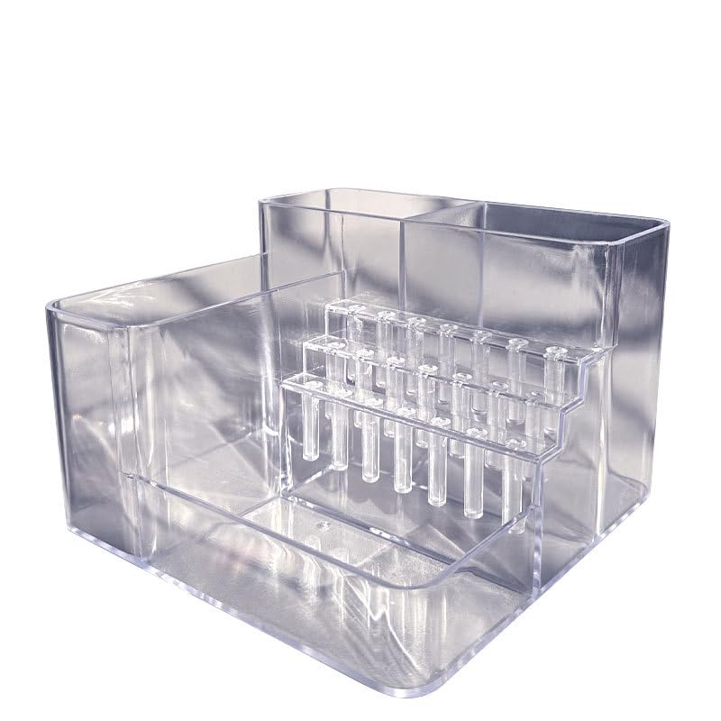 Nail Art Kit with Clear Rotating Organizer, 6 Brushes and 5 Cuticle Tools