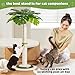 Meowoou Cat Scratching Post for Space-Saving,35” Tall Modern Monstera 3 Layer Cat Tree Tower with Sisal Rope Hanging Interactive Ball for Indoor Cats and Kitten Climbing,Play & Rest