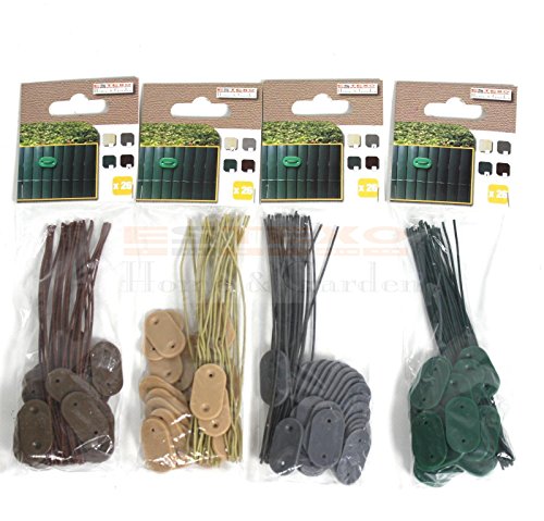 Estexo Befestigungsclips, Befestigungs Set, Draht für PVC Sichtschutzmatten, Sichtschutz (25, Grau)