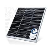Solarpanel Monokristallin - 50 100 130 150 oder 165 W, 18 V für 12 V Batterien, TÜV-Zertifizierung, Photovoltaik, Ladekabel, Setwahl - Solarzelle, Solaranlage für Wohnwagen, Camping, Gartenhäuser