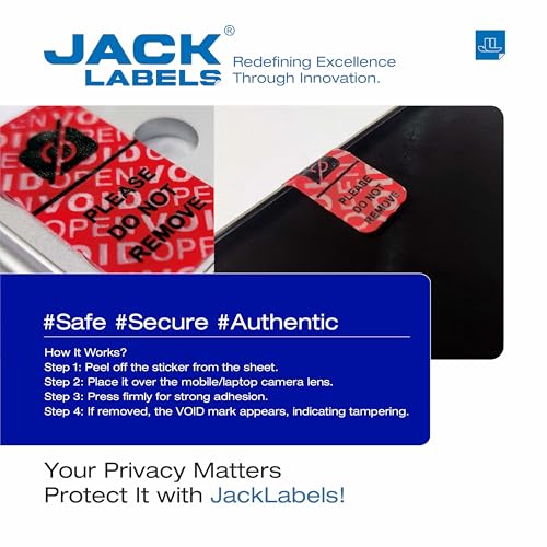 Image of Tamper-Evident Camera Block Void Stickers - Privacy Protection Seals | Anti-Tamper Security Labels for Mobile & Laptop | Void If Removed | Non-Removable Destructible Stickers 20x40mm (100) (100)