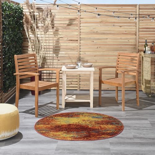 Tapete redondo Nourison Home Essentials Flame 4' miniatura 4