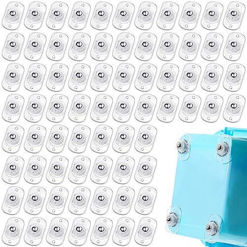 Honoson Self Adhesive Caster Wheels,Clear,1 Steel,72 Pcs