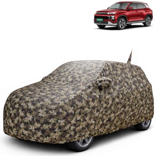 Image of KINGSWAY JungleTech 100% Waterproof Car Cover Only with Hyundai Creta Electric (Year 2025 Onwards - All Model) | Mirror and Antenna Pockets | Scratchproof | All Weather Car Body Cover