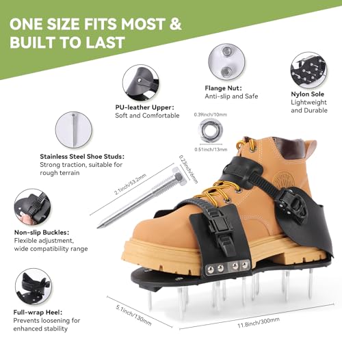 Zapatos aireadores para césped con clavos de acero 2.1" miniatura 2