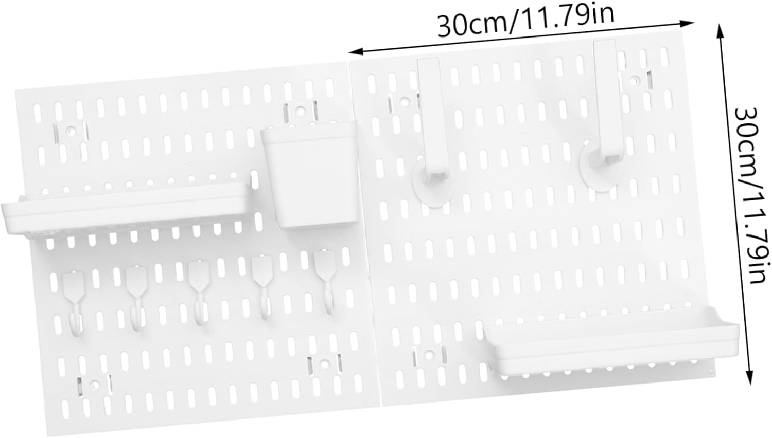 1set Wall-Mounted Pegboard Organizer Kit with Hooks Multi-Functional Display for Kitchen Bathroom and Home Storage Easy Installation No Drilling Required Versatile Pegboard for