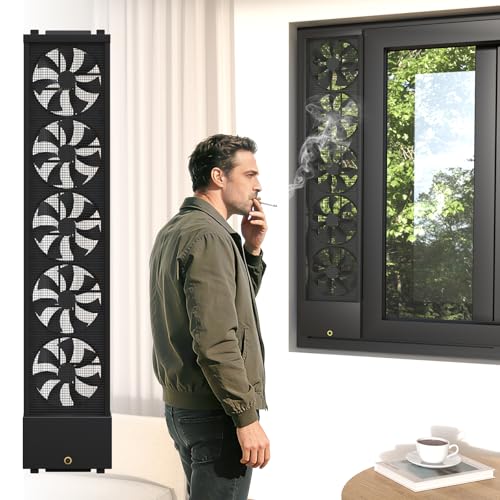 Image of Vertical Window Fan for Sliding Windows (Black, 80~85cm /31.5~33.5in) | No Drilling Required Installation, Adjustable Wind Speed, 1.97 IN Retractable, for Bedroom Bathroom Kitchen Office