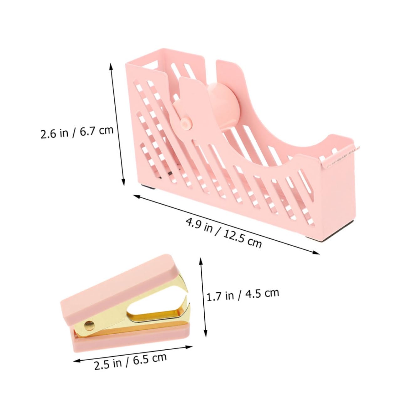 HOMSFOU 3 Set Set Di Articoli Di Cartoleria Del Nastro Per Le Unghie X Strumenti Fissi Distributore Di Nastro Desktop Distributori Di Nastro Per Ufficio Levapunti Gomma Da Cancellare Rosa