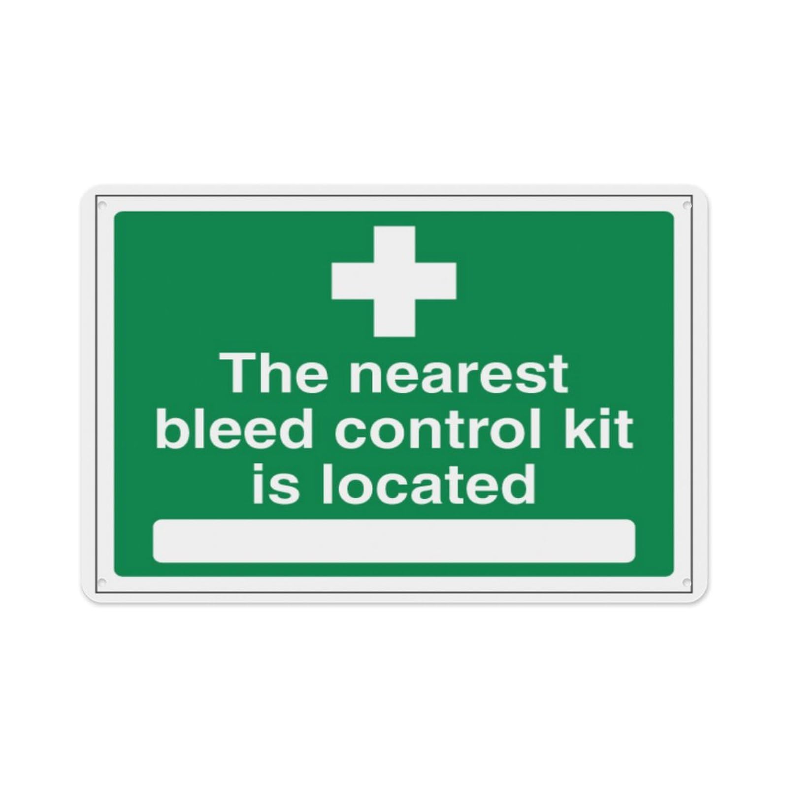 peiyeety The Nearest Bleed Control Kit Is Located Aluminum Tin Warning Signs For Home Outdoor Garden 12X16 Inches