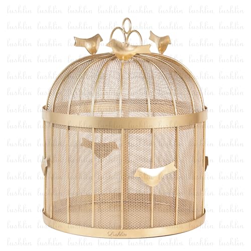 Image of Lushlin THE ORIGINAL Bulbul basket Decorative Bird Cage Fruit Basket with Mesh Cover, Metal Mesh Fruit Basket with Lid - Insect & Dust Resistant | Rust-Free Steel Countertop Fruit Holder for Kitchen
