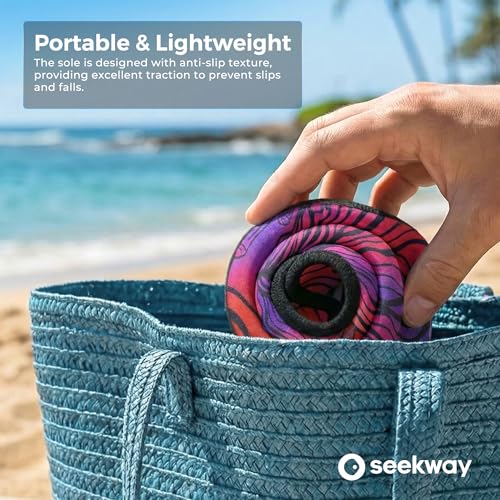 Image of SEEKWAY Water Shoes Women Men Adult Quick-Dry Aqua Socks Barefoot Non Slip for Beach Swim River Pool Lake surf Black SK002(U)