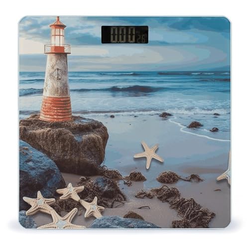 Báscula Digital de Baño Starfish Lighthouse Beach Vidrio Templado miniatura 1