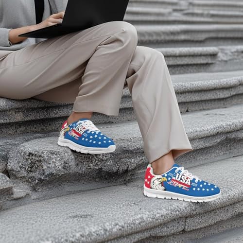 Image of GIFTPUZZ Mens Lace Up Athletic Trainers Running Sneakers Wedge Breathable Gym Lightweight Sports Tennis Shoes