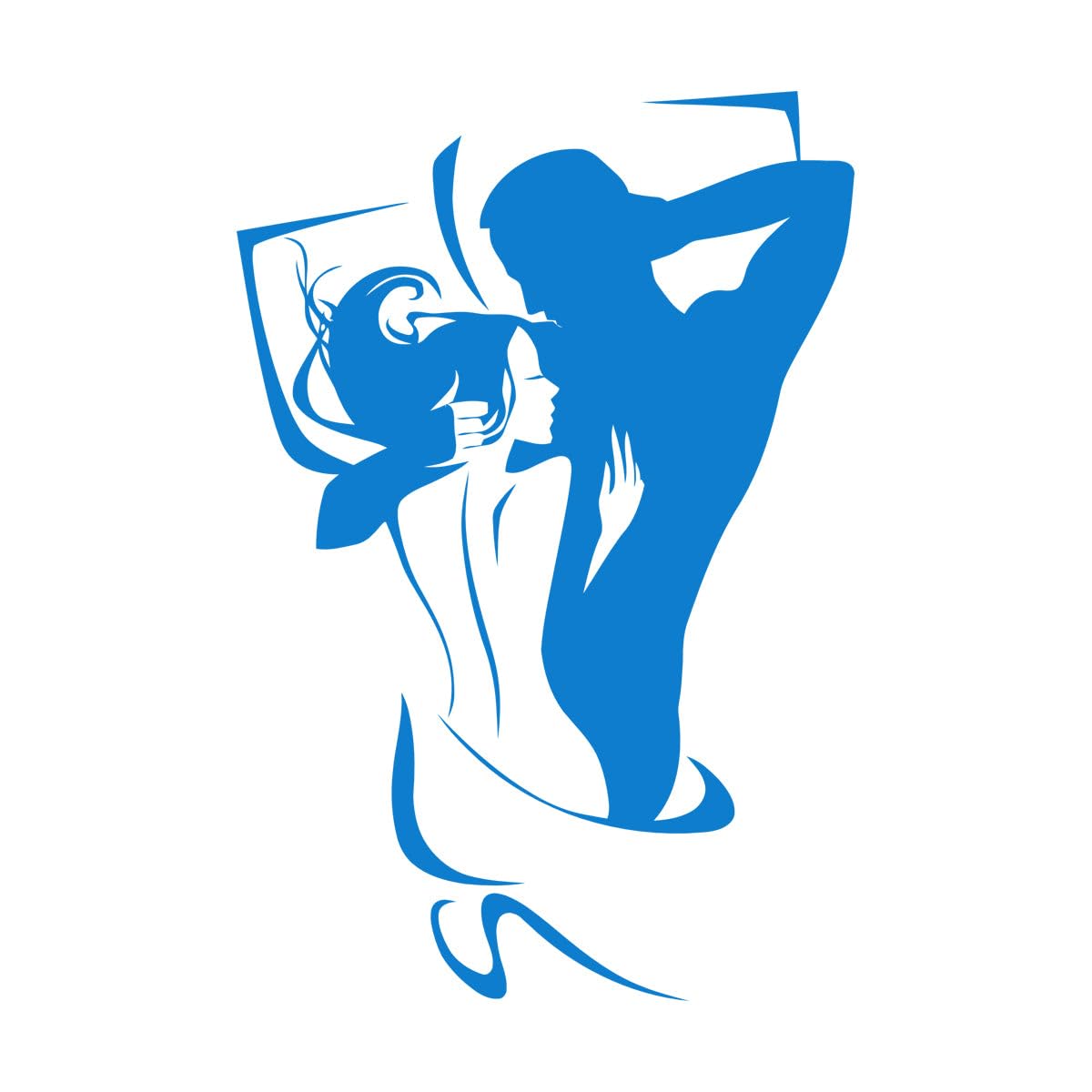 Love Couple ation Wall Decals 72x108.9cm Removable Without Leaving Glue Extra Large Blue