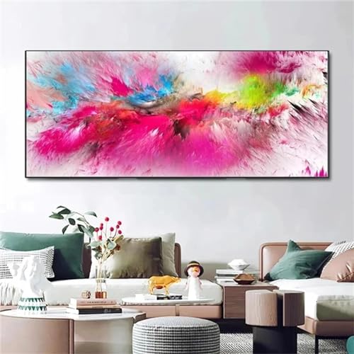 Diamond Painting Nuages Roses 50x100cm Activité Anti Stress avec Accessoires