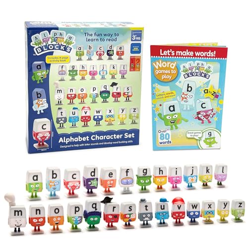 Kiddimax ALPHABLOCKS 26 Alphabet Characters Set Educational Toy for Kids Word Building Ages 3+