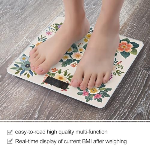 Báscula Digital de Baño con Diseño Floral y Plataforma Ancha miniatura 5