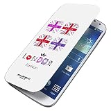 Color: Multicolor. Akashi AKSLI0063 Funda Tipo Libro para Samsung Galaxy S4 Mini-London