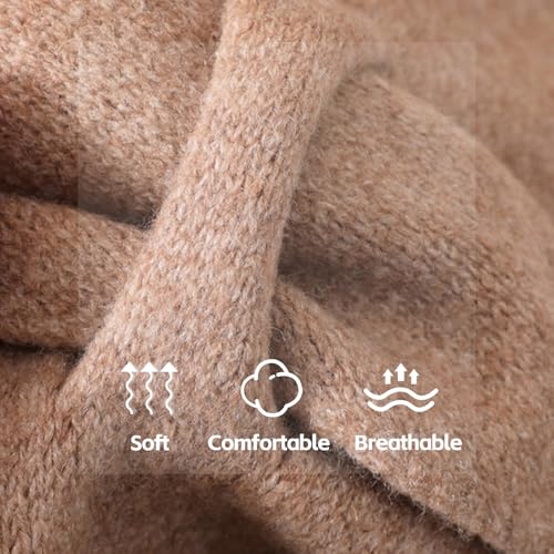 Pashmina Shawl Wraps for Women, Gettoreach Women's Solid Color Scarf Casual Soft Comfortable Shawl for Daily Wear4