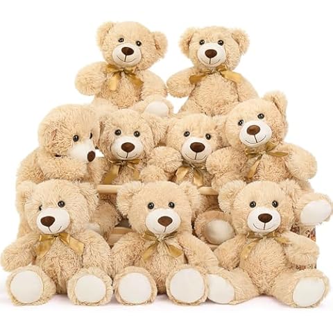 MaoGoLan 9 Pack Teddy Bears Bulk for Baby Shower, 14" Small Teddy Bear Plush Toy, Mini Stuffed Bears Bulk for Kids Girlfriend, Wholesale Small Bear for Wedding,Birthday,Christmas, Party Decorations Cover