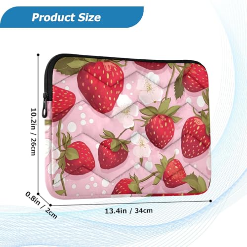 Funda para portátil de 13-14 pulgadas con diseño de fresa roja miniatura 3