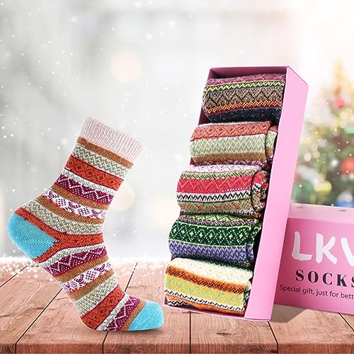 LKV Women's Vintage Thick Cotton Socks - Fall Cozy Socks Gift Box4