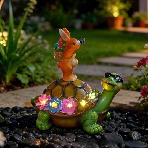 Décoration extérieure imperméable tortue lapin, idée cadeau jardin - 3