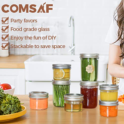 MAGICLULU Mini Reusable Reusable Reusable Jars 6 Pack 8.5Oz Portable Food Storage Containers with Clear Wide Mouth and Silver Aluminum Lids for Jam Honey Candy Dry Goods - Image 4