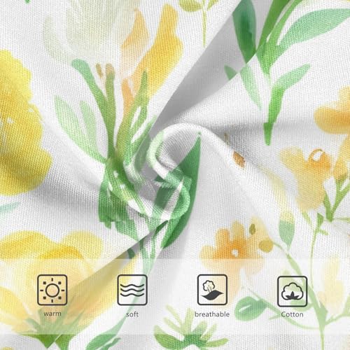 Personalized Girls Underwear Toddler 2t Cotton Panties for Girl Wildflowers Green Leaves Yellow Kids Briefs Undies3