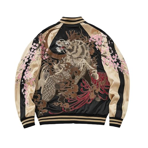 Veste de baseball brodée streetwear pour homme au style chinois tendance