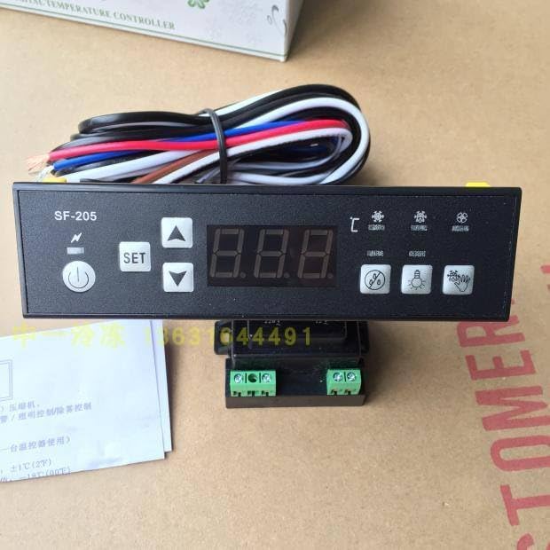 SF-205 Digital Display Thermostat front panel with buttons and display