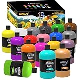 REALART Large Acrylic Paint Set Bulk (8.45oz / 250ml) Bulk Acrylic Paint Bulk Art Supplies Acrylic Paint For Canvas Painting Craft Paint