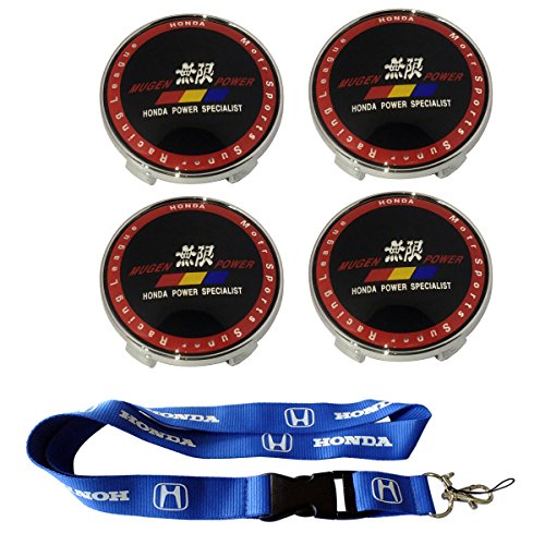 T'Nb New 1pcs Honda Keychain Lanyard Badge Holder + 4pcs Set 68mm Car Styling Accessories Emblem Badge Wheel Hub Caps Centre Cover Mugen Power T'Nb New 1pcs Honda Keychain Lanyard Badge Holder + 4pcs Set 68mm Car Styling Accessories Emblem Badge Wheel Hub Caps Centre Cover Mugen Power