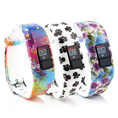 Honecumi Compatible With Garmin Vivofit 3/Jr/Jr 2 Replacement Strap - Soft Silicone Watchband for Men Women, Kids, Boys, Girls