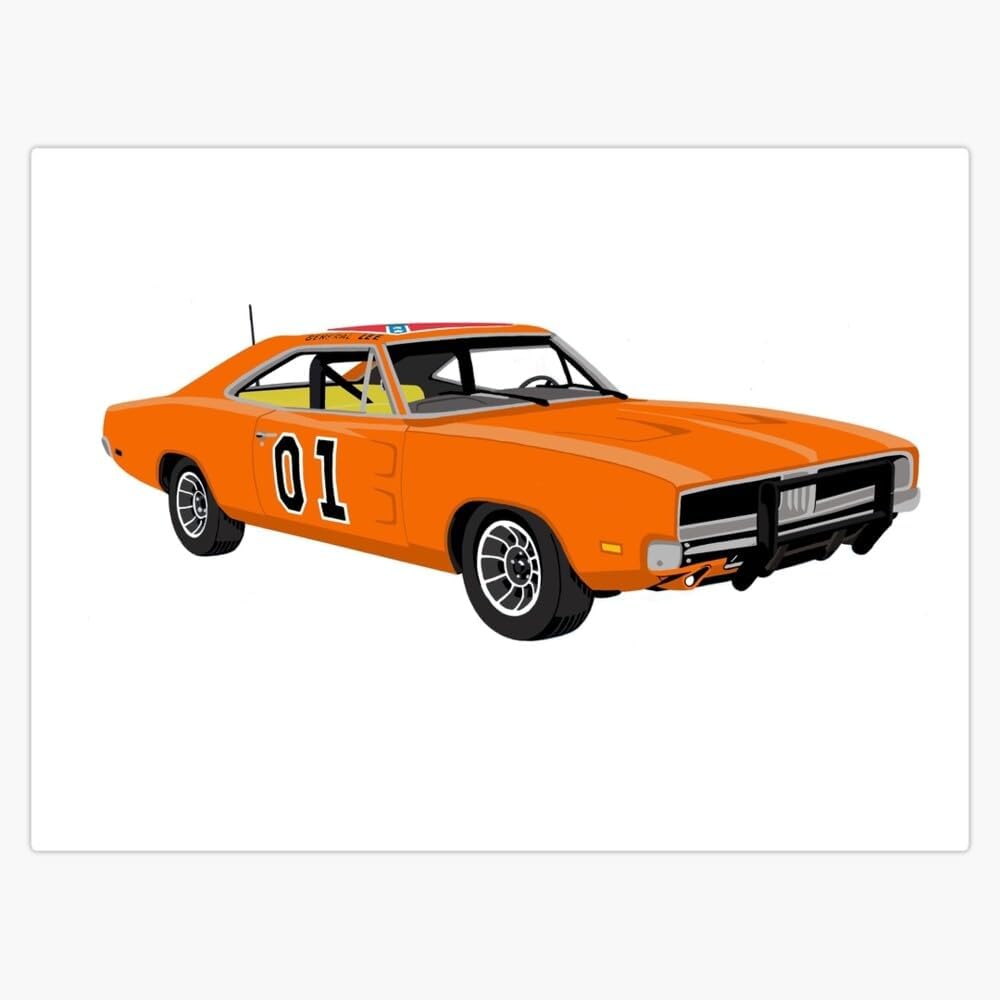 Amazon.com - 01 General Lee Number Decal Vinyl Bumper Sticker 5