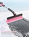 SEAAES 33 Inch Snow Brush and Ice Scraper for Car Windshield, Extendable Snow Scraper and Brush with Foam Grip for Truck SUV Vehicle Window - Pink