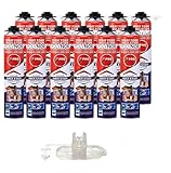 POLYNOR PUR-Wärmedämmung in der Dose PRO – Set mit Düsen – Winkel-Düsen – 12 Schaumstoffe – Sprühbare Wärmedämmung – Dämmung von Wänden, Dächern, Decken, Rohren – Aerosol 750 ml
