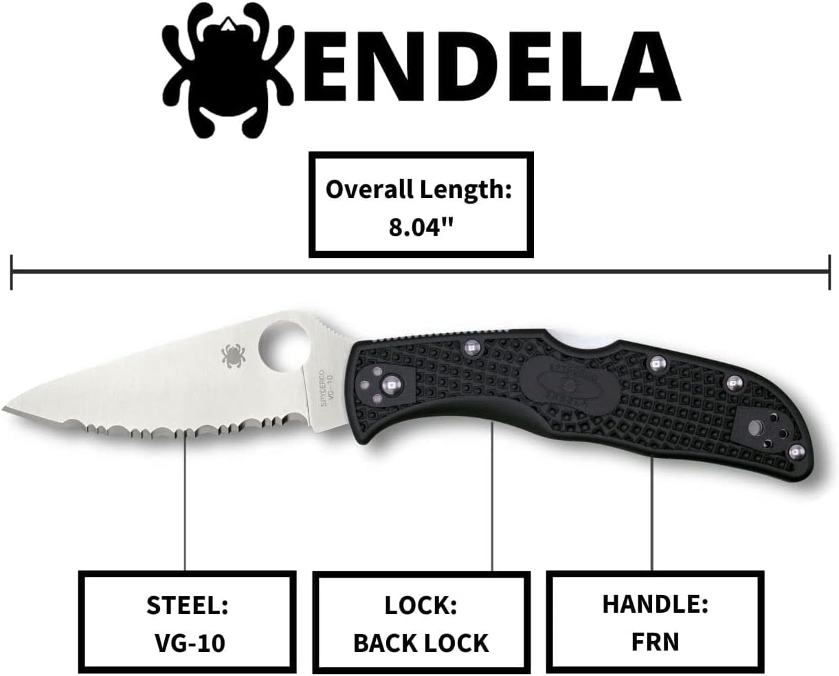 Spyderco C243FPSBKRD Endela Thin Red Line Wildland Firefighter Foundation