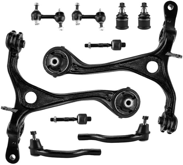 Front Upper Lower Control Arms, Front Upper Lower Control Arm Tie Rod Sway Bar Replacement for 2003-2007 Accord Replace K90457, K90456, EV80210, 51210SDAA01, 51210SDAA02, 51215SDAA02