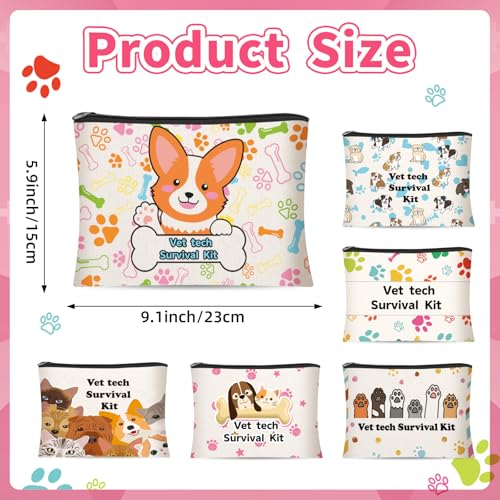 Kacctyen 12 Pcs Veterinarian Gift Vet Tech Makeup Bag for Women Animal Rescue Gift Veterinary Technician Cosmetic Bag for Doctor Veterinarian Vet Tech Veterinary Medicine Present2