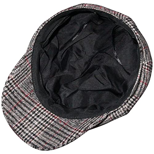 Womens Newsboy Cap Wool Visor Cabbie Fiddler Spring Summer Octagonal Paperboy Hat Girls Gift Light Grey Stripe #TOP5