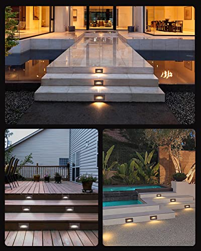Lightnum 6-Pack Dc12-24V 40Lm Outdoor Step Lights, 3W Step Lights Indoor, 3000K/ 4000K/ 5000K Led Step Lights, Ip65 Waterproof Stairway Lighting, Aluminum, Cri 90, Oil Rubbed Bronze #TOP5